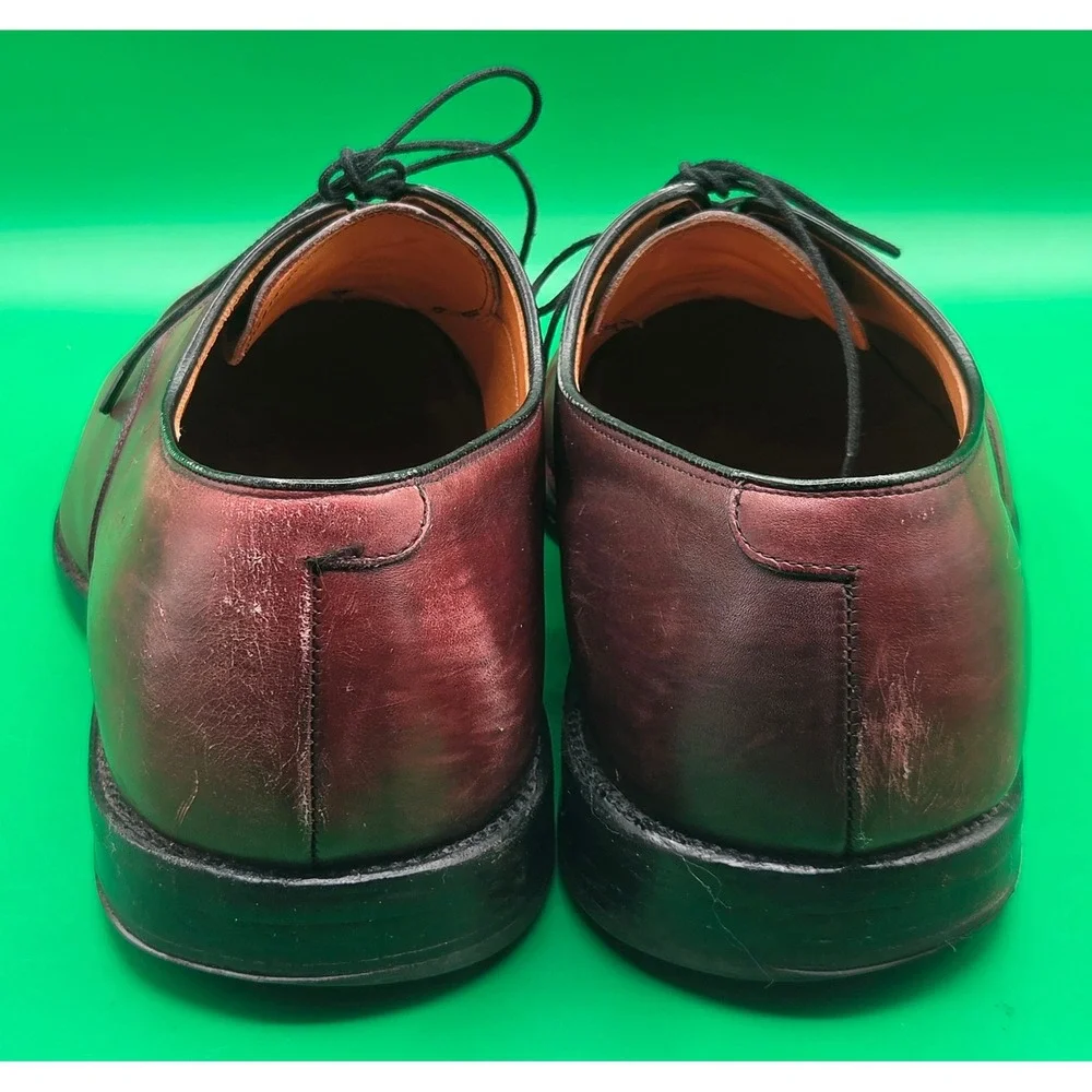 Allen Edmonds Mens Park Avenue Burgundy Leather Cap Toe Oxford Shoes 14 EEE 5875